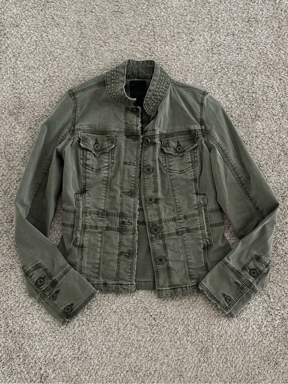 Lucky Brand Olive Green Military-Style Jacket